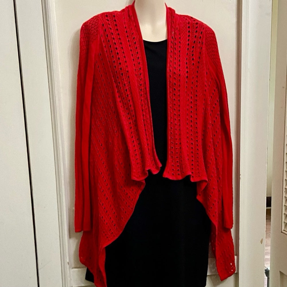 Peter Nygard Red Waterfall Knitted Sweater Cardigan (S-L)