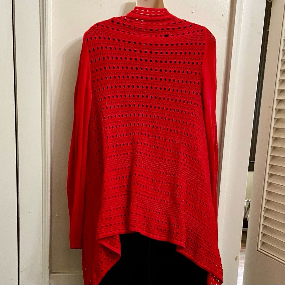 Peter Nygard Red Waterfall Knitted Sweater Cardigan (S-L)