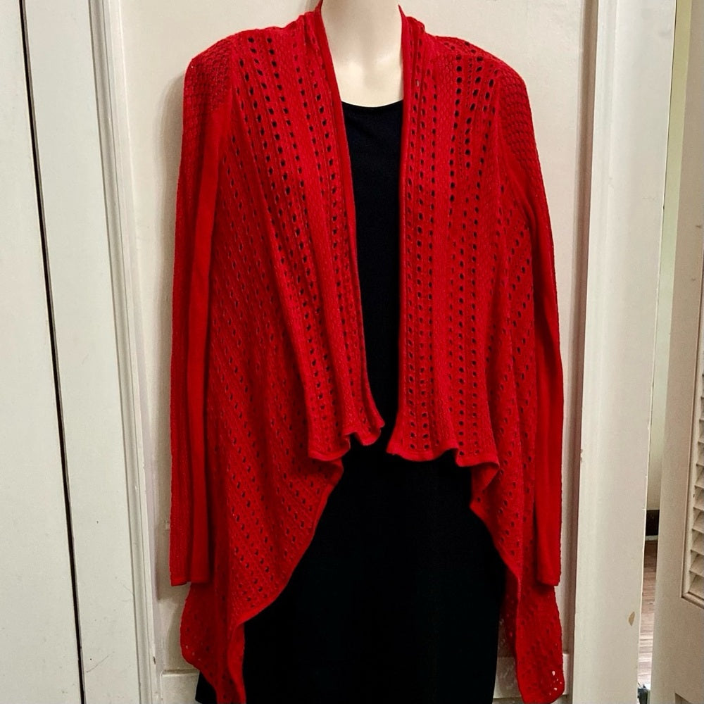 Peter Nygard Red Waterfall Knitted Sweater Cardigan (S-L)
