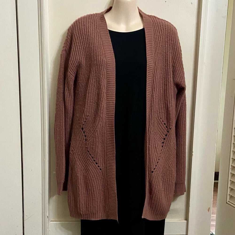 Moral Fiber Dusty Pink Sweater Cardigan (L)