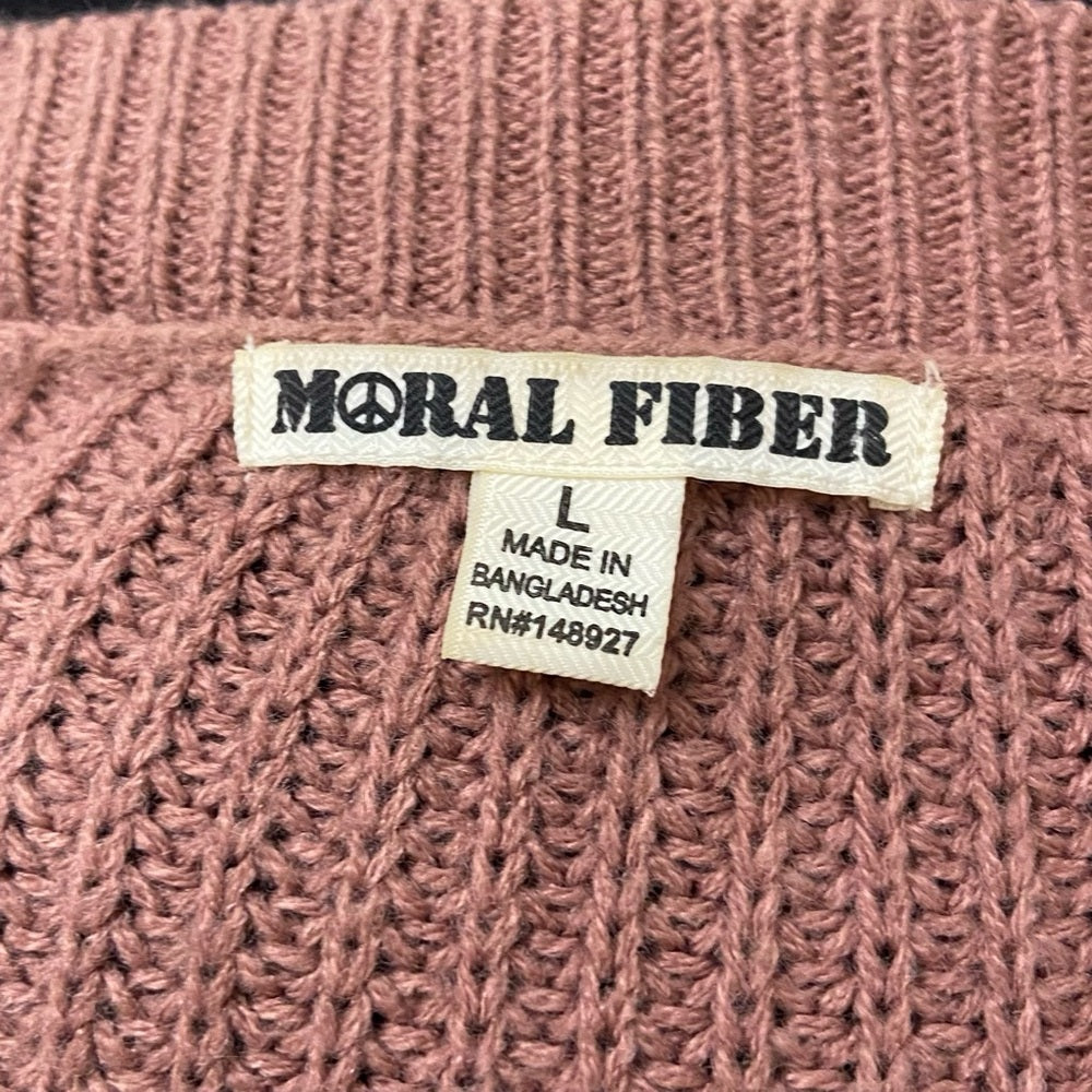Moral Fiber Dusty Pink Sweater Cardigan (L)