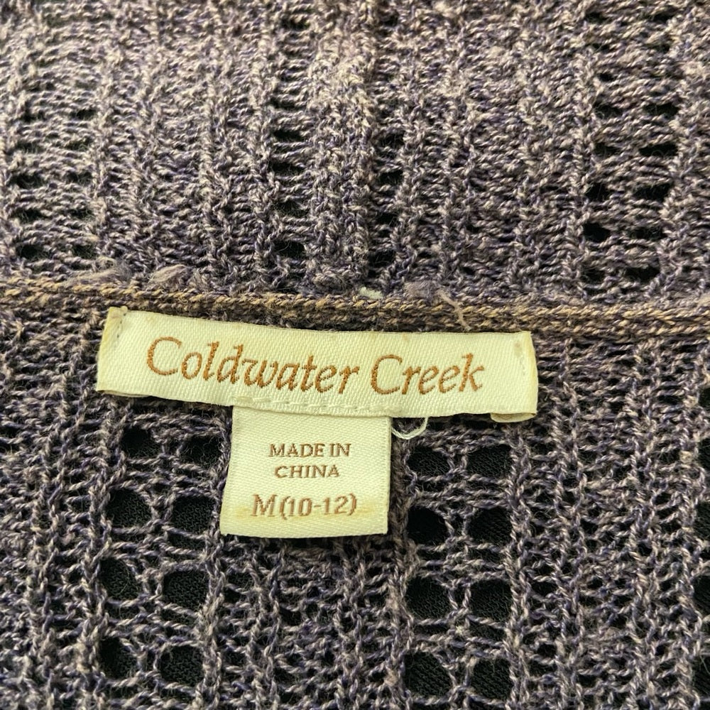 Coldwater Creek Purple Knitted Waterfall Sweater Cardigan (M)