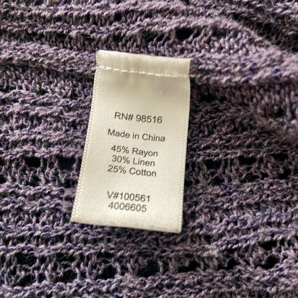 Coldwater Creek Purple Knitted Waterfall Sweater Cardigan (M)