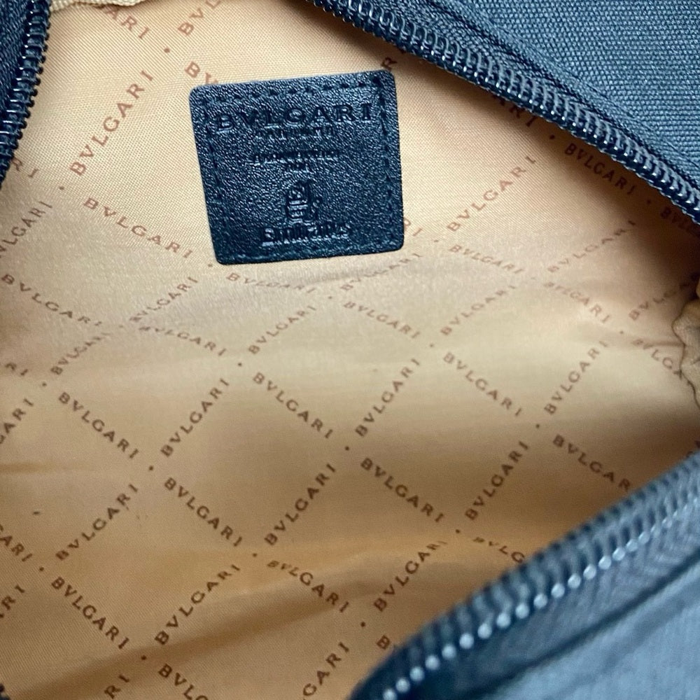 Bvlgari Black Canvas Pouch Crossbody 7in x 4in x 3.5in