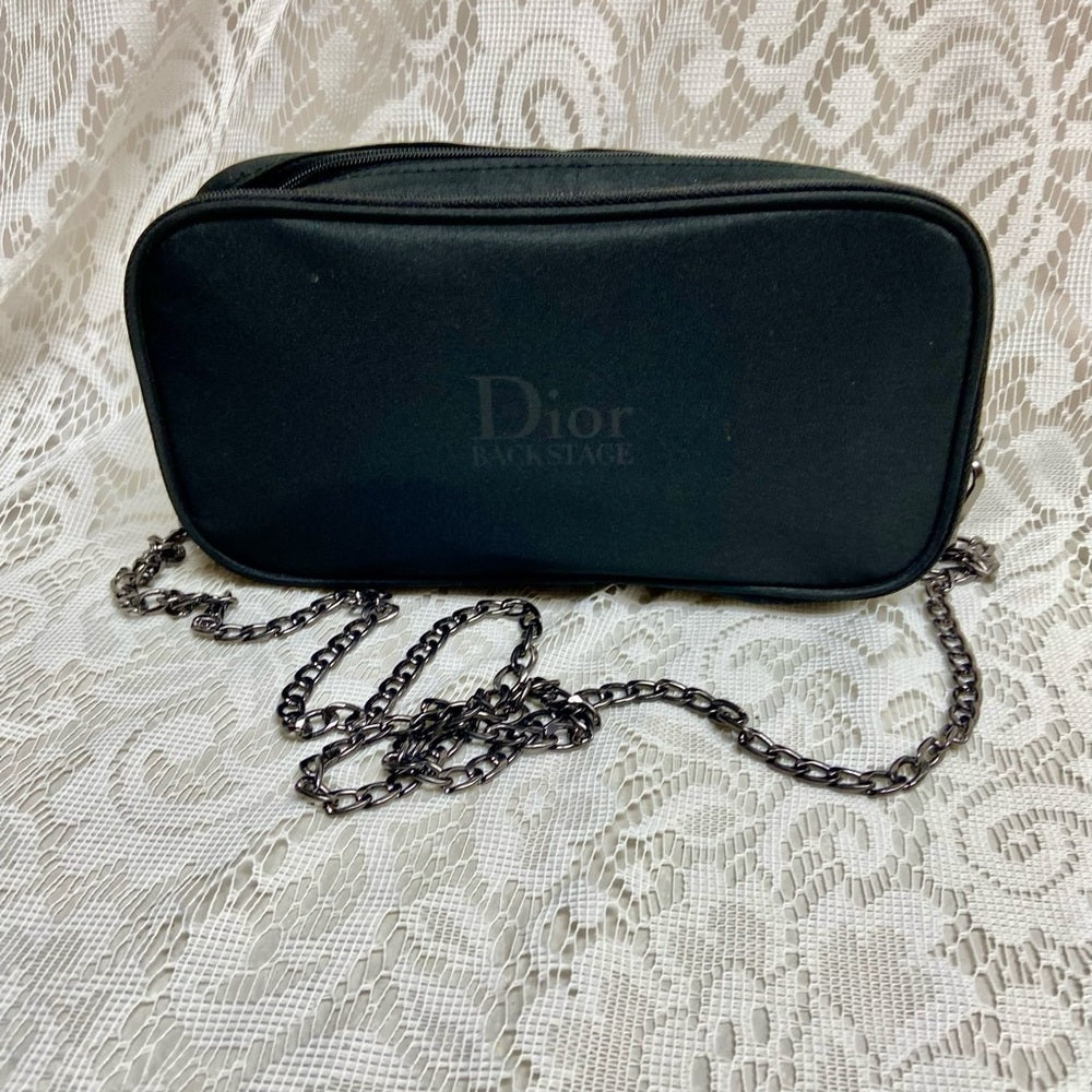 Dior Backstage, Black Canvas Novelty Pouch- Crossbody 9in x 4.5in x 2in