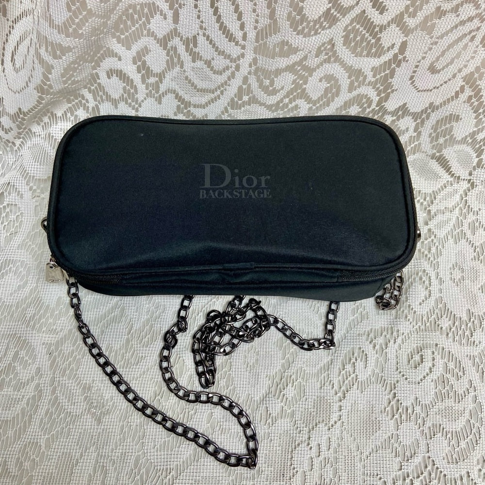 Dior Backstage, Black Canvas Novelty Pouch- Crossbody 9in x 4.5in x 2in