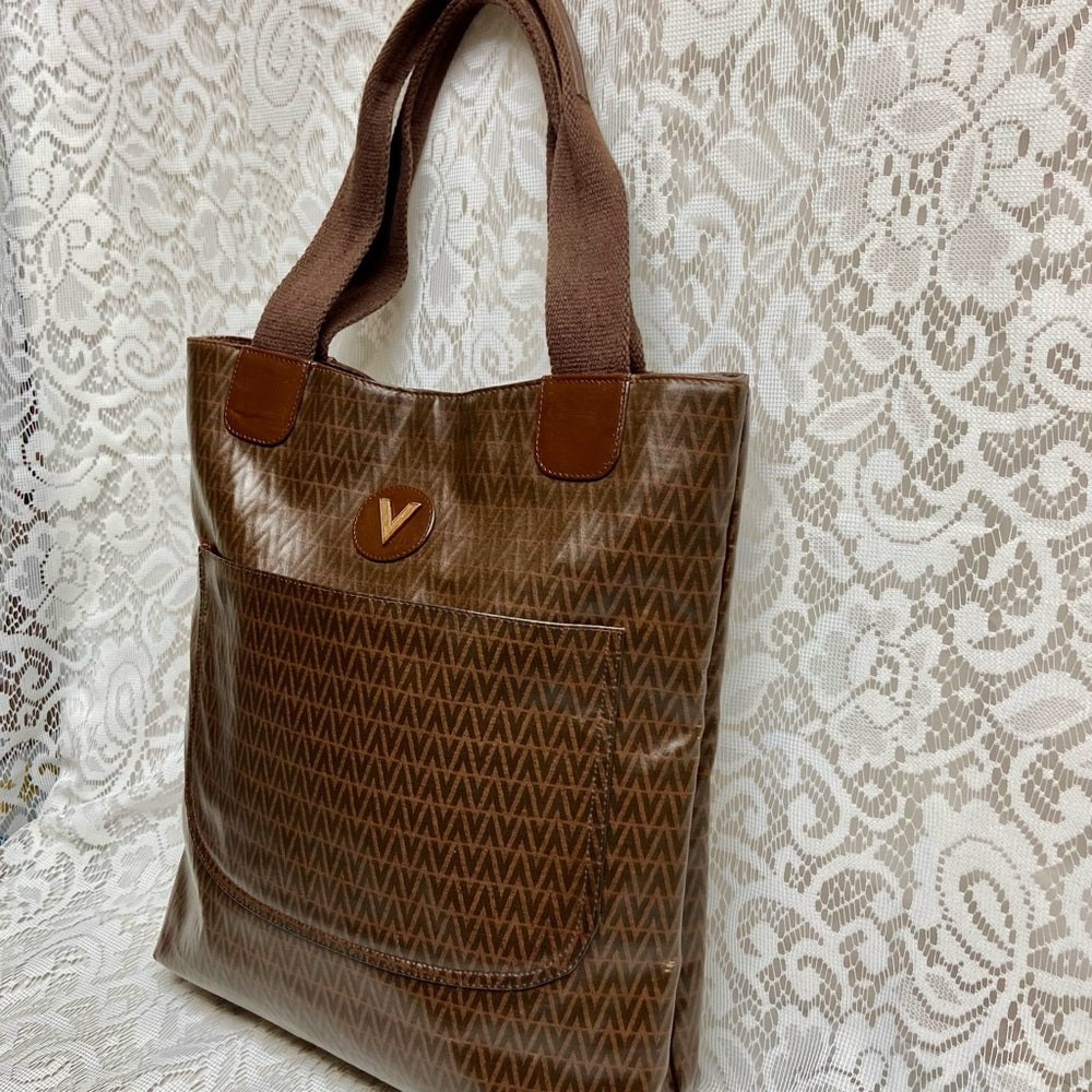 Vintage, Mario Valentino Brown Large Tote 14inx14inx4in