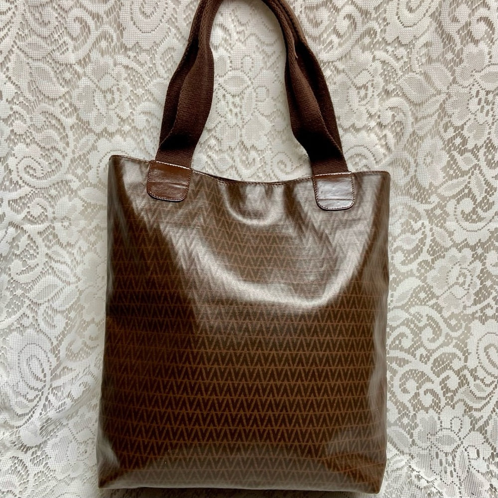 Vintage, Mario Valentino Brown Large Tote 14inx14inx4in