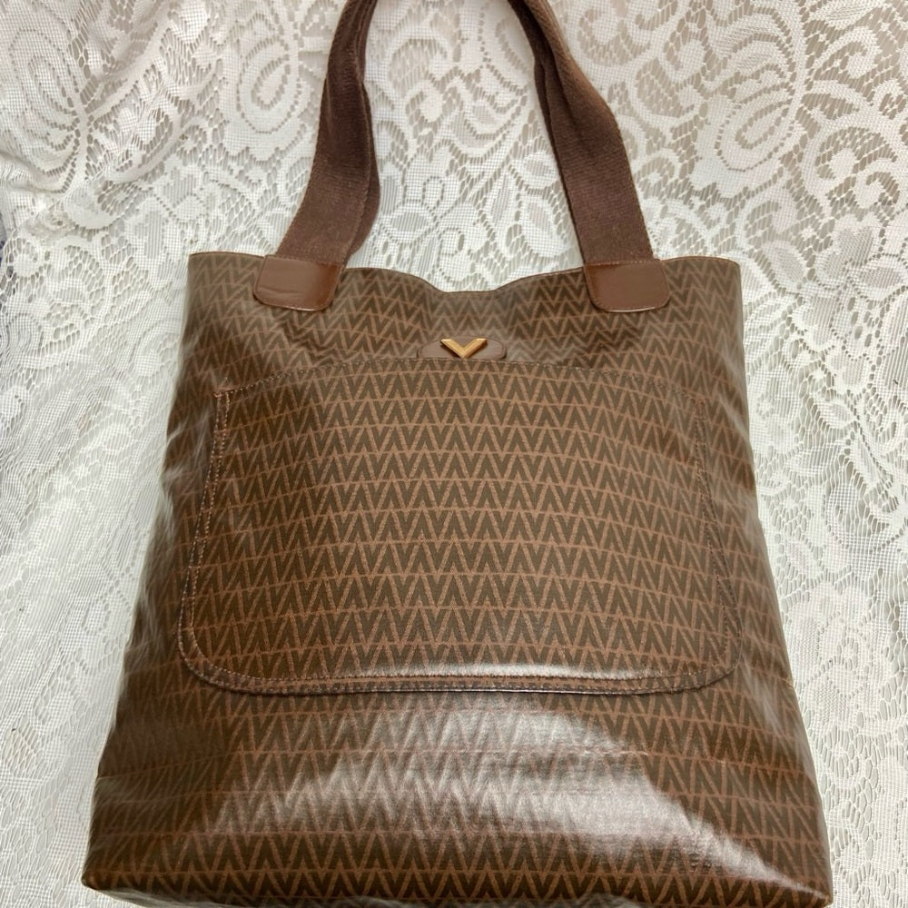 Vintage, Mario Valentino Brown Large Tote 14inx14inx4in