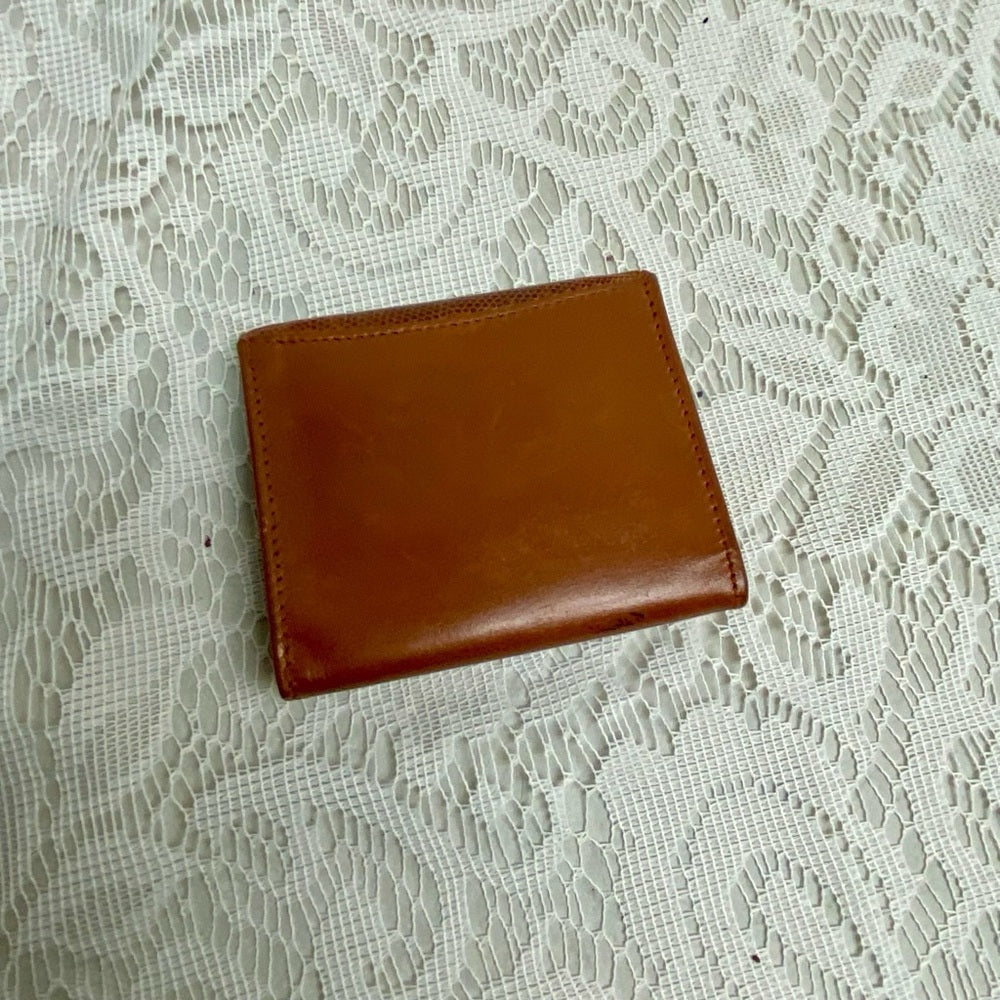 Vintage, Salvatore Ferragamo, Rare, Tan Brown Reptile Wallet 3.5in x 3In