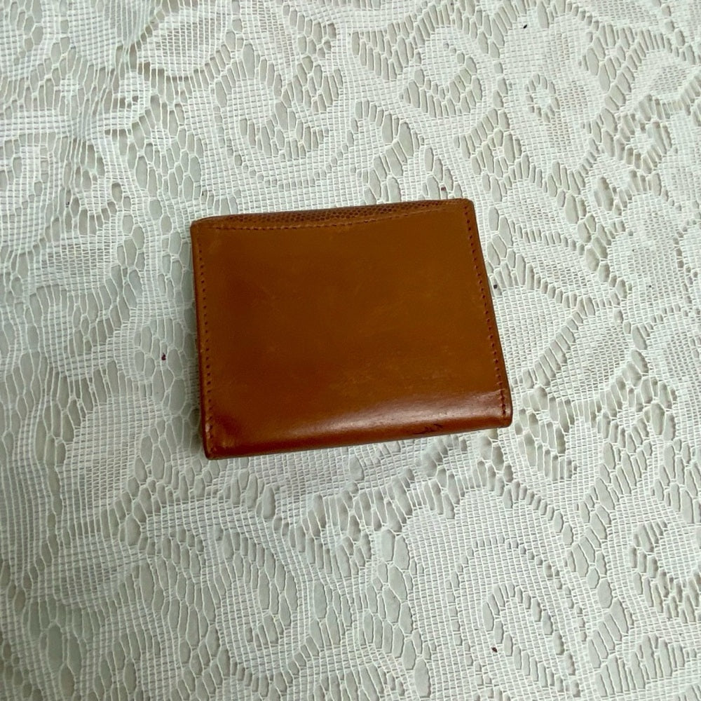 Vintage, Salvatore Ferragamo, Rare, Tan Brown Reptile Wallet 3.5in x 3In