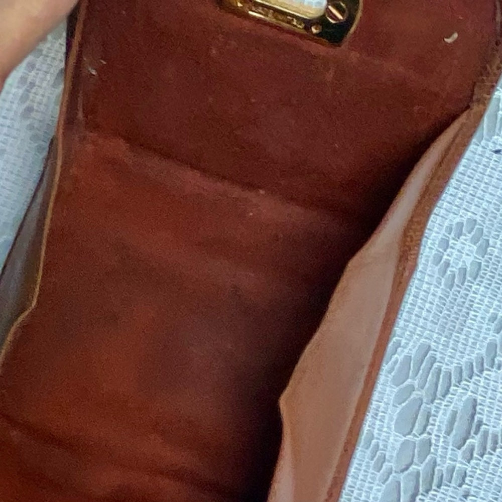 Vintage, Salvatore Ferragamo, Rare, Tan Brown Reptile Wallet 3.5in x 3In
