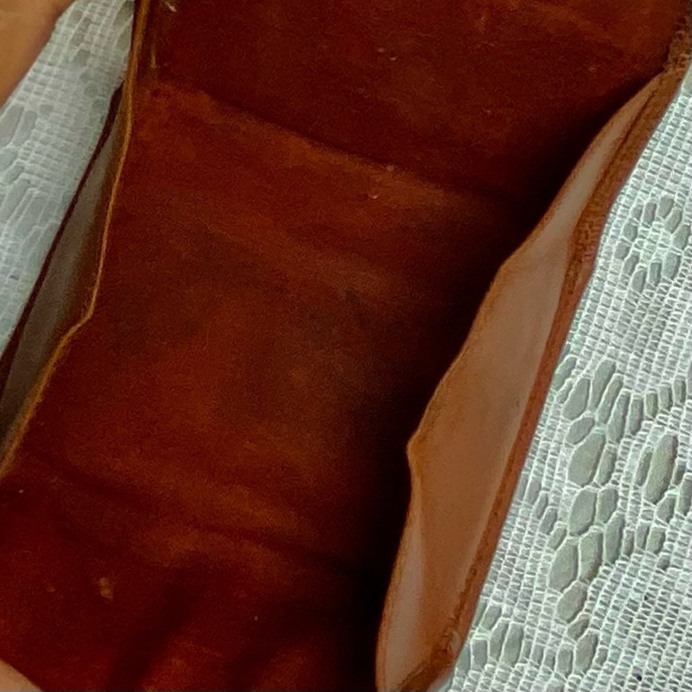 Vintage, Salvatore Ferragamo, Rare, Tan Brown Reptile Wallet 3.5in x 3In