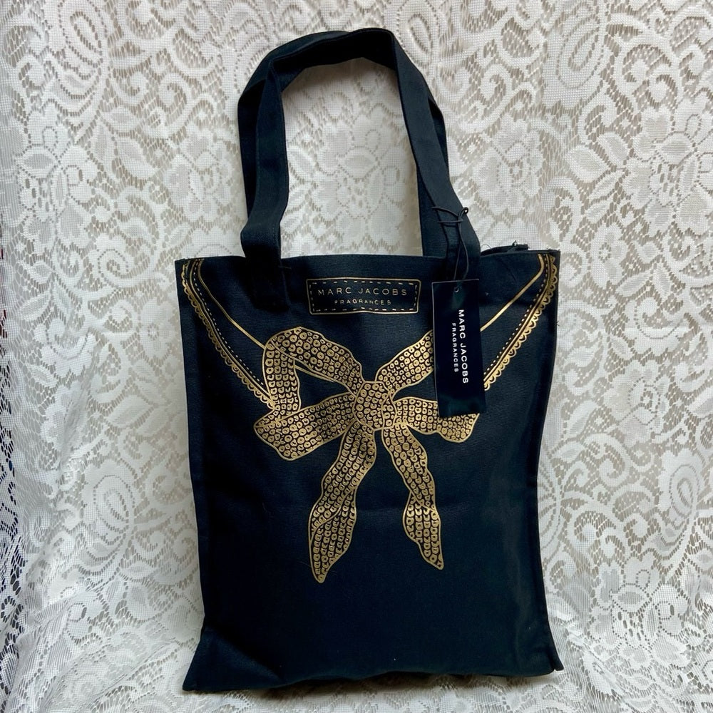 Marc Jacobs, Large, Black and Gold Complimentary- Tote Bag- 15inx13inx4in