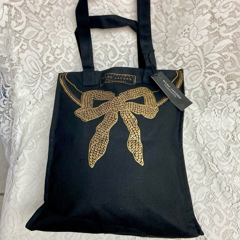 Marc Jacobs, Large, Black and Gold Complimentary- Tote Bag- 15inx13inx4in