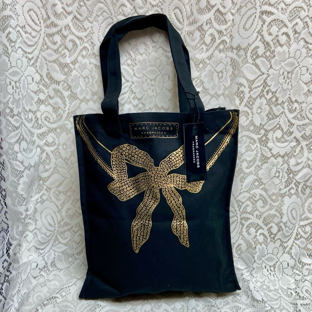 Marc Jacobs, Large, Black and Gold Complimentary- Tote Bag- 15inx13inx4in