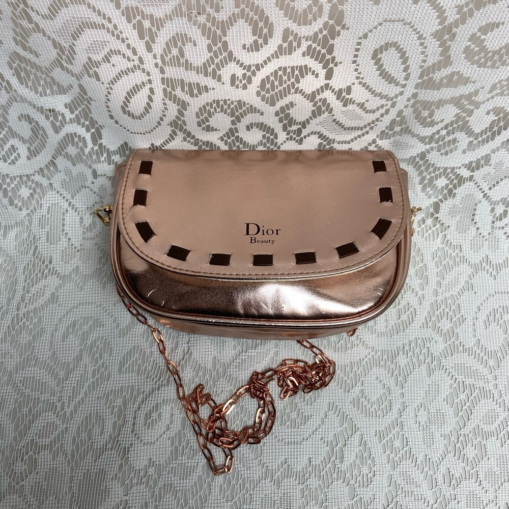 Dior Metallic Coper Complimentary Pouch- Crossbody (M) 7in x 5.5in x 2.5in