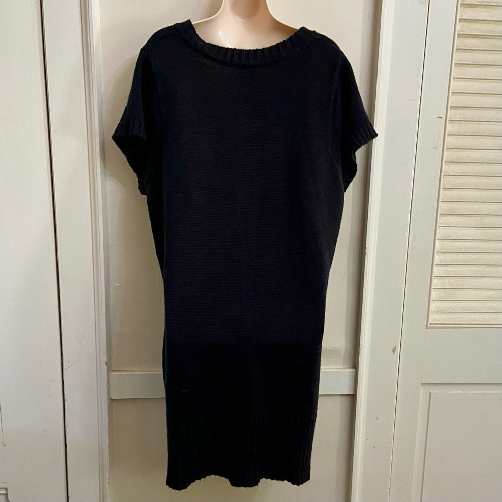 Dots Black Sweater Dress ( Size 2X)