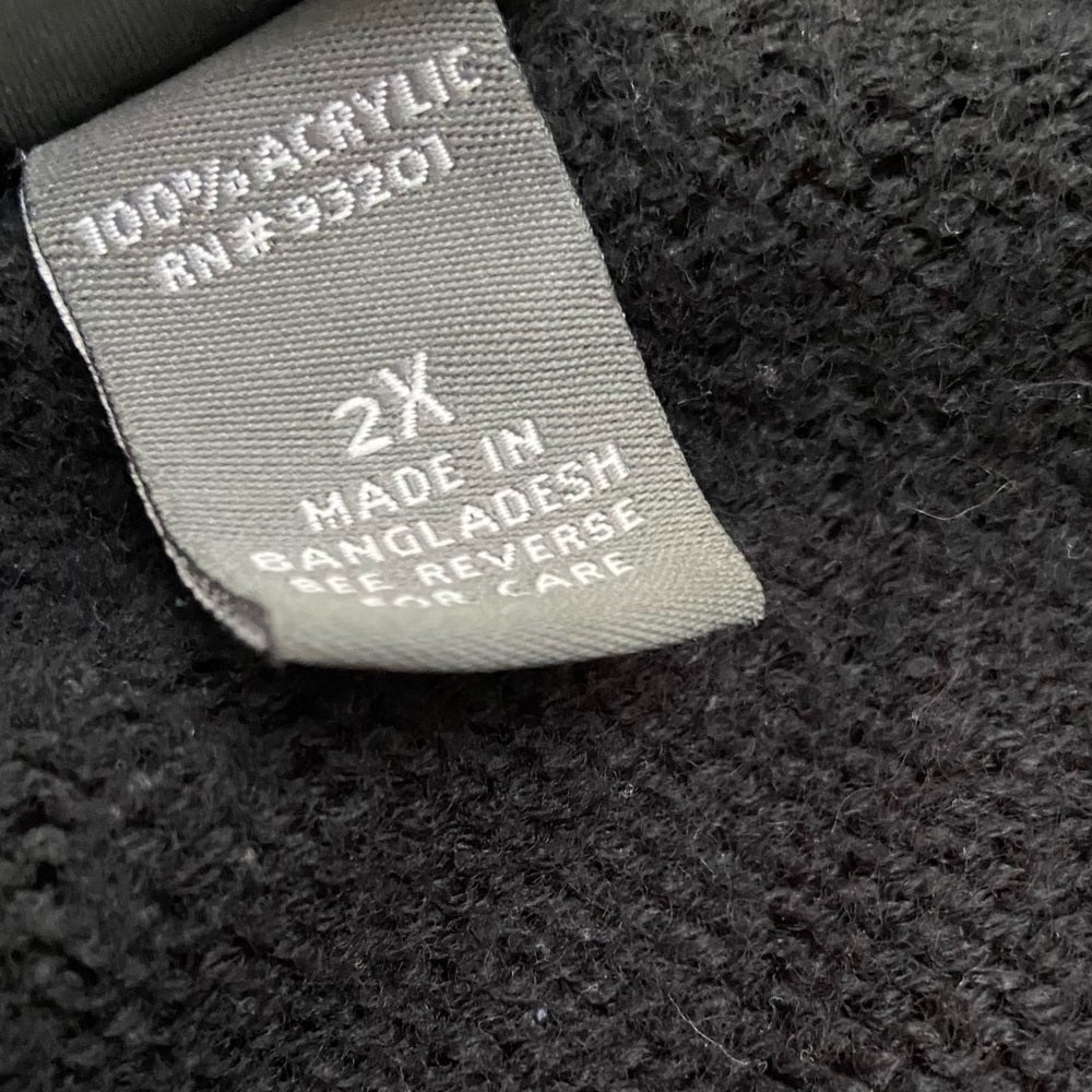 Dots Black Sweater Dress ( Size 2X)