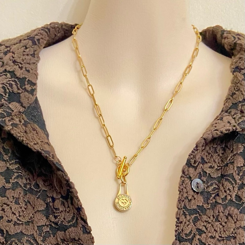 Mario Valentino Gold plated Charm With 18in Chain Necklace