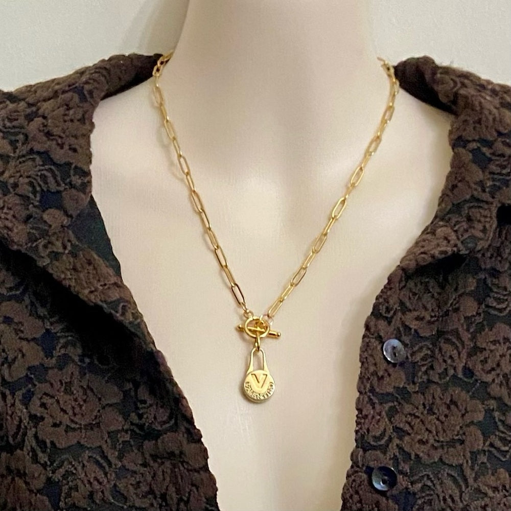 Mario Valentino Gold plated Charm With 18in Chain Necklace