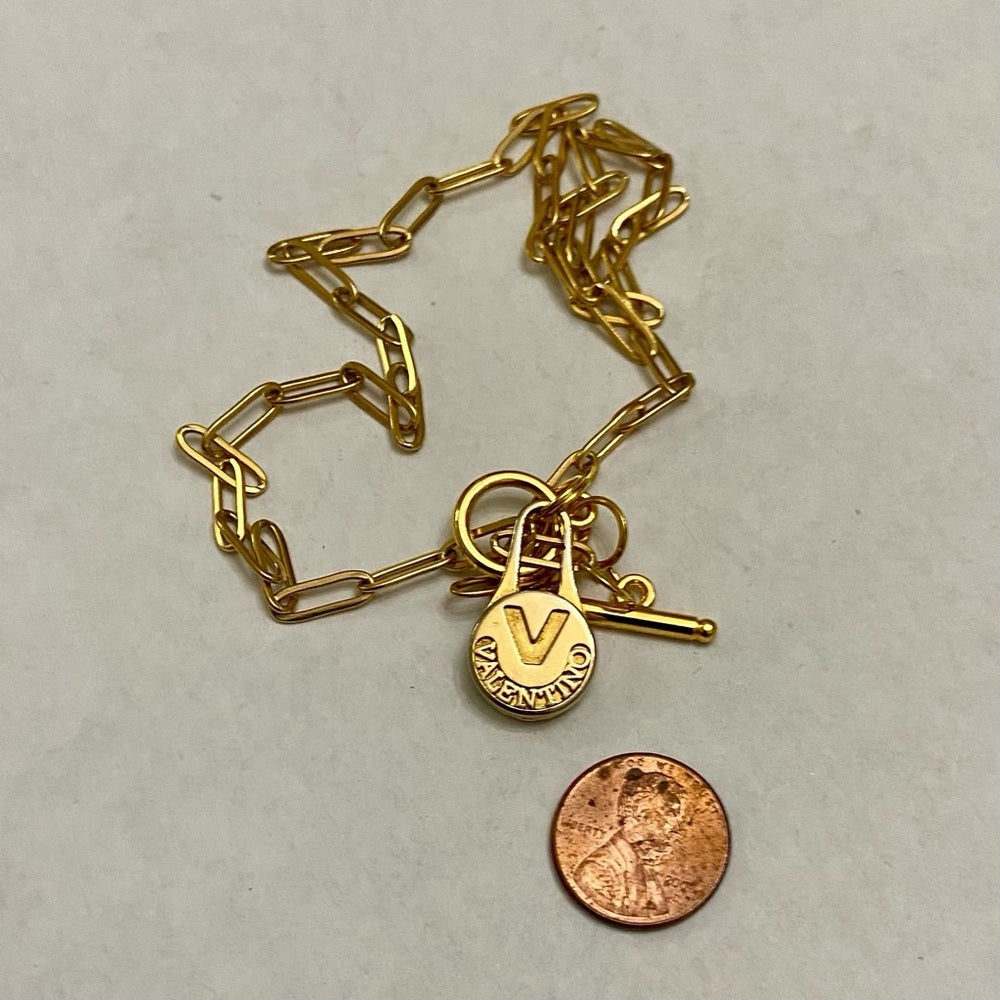 Mario Valentino Gold plated Charm With 18in Chain Necklace