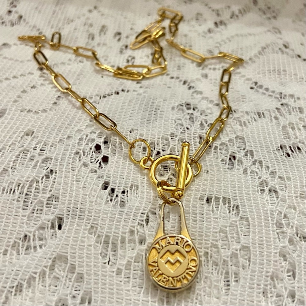 Mario Valentino Gold plated Charm With 18in Chain Necklace