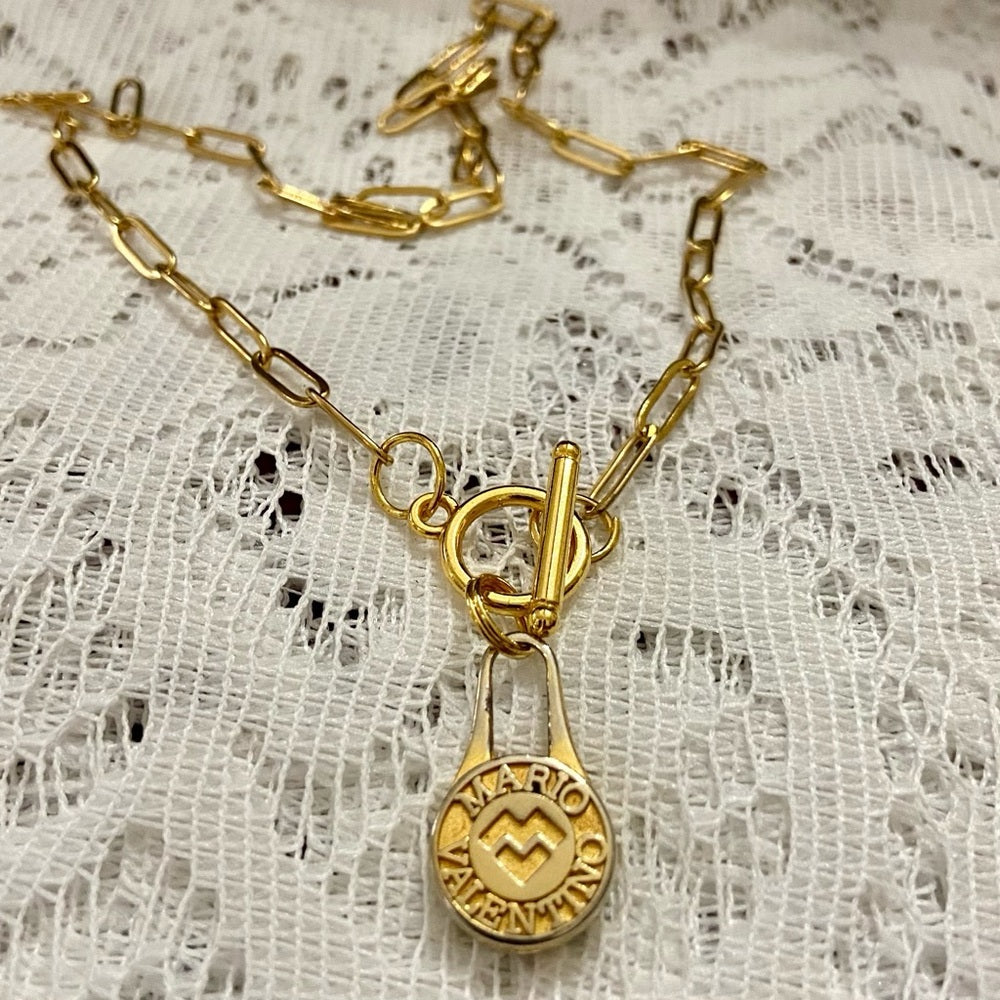 Mario Valentino Gold plated Charm With 18in Chain Necklace