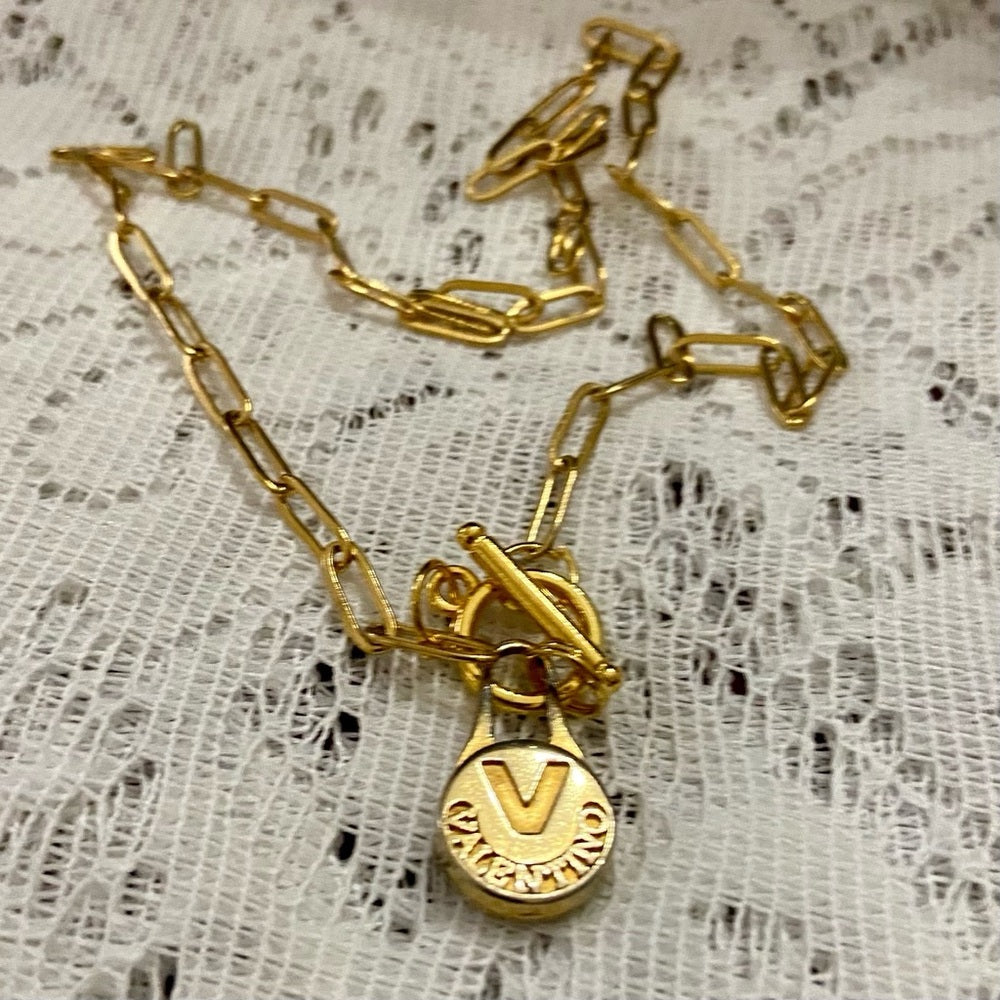 Mario Valentino Gold plated Charm With 18in Chain Necklace