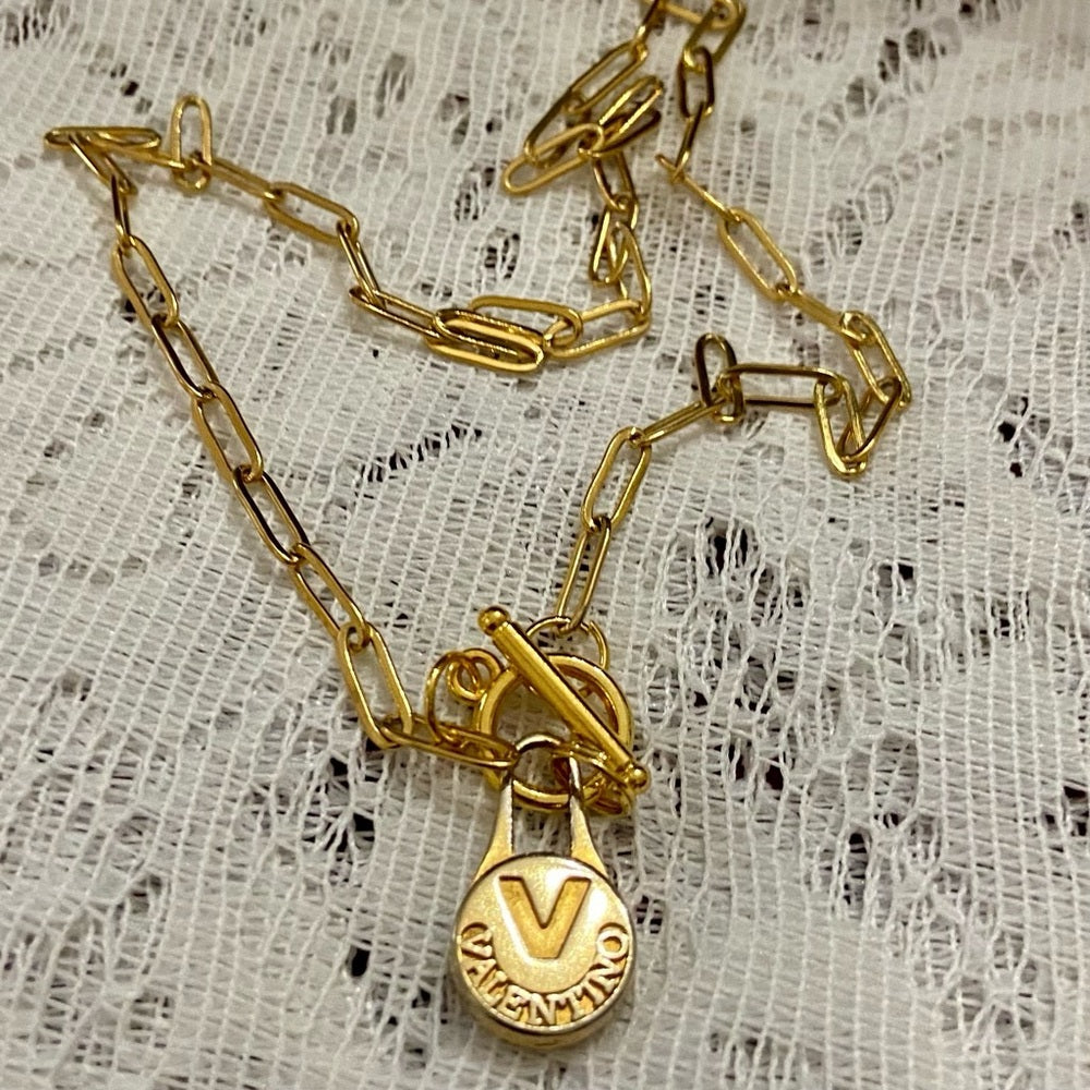 Mario Valentino Gold plated Charm With 18in Chain Necklace