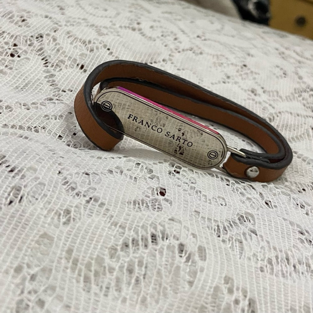 Franco Sarto Brown Leather Handbag Charm-Key Chain