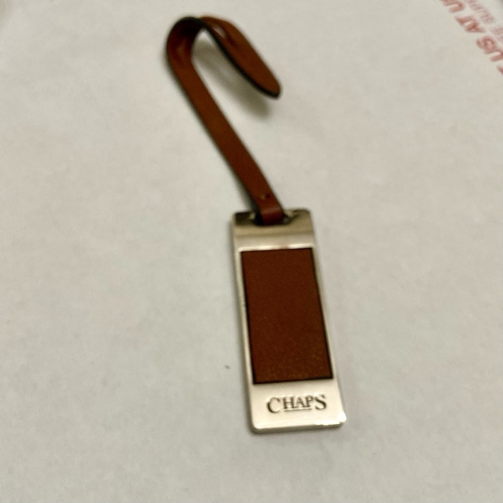 Chaps Brown Leather 2-way Handbag Charm-Key Chain