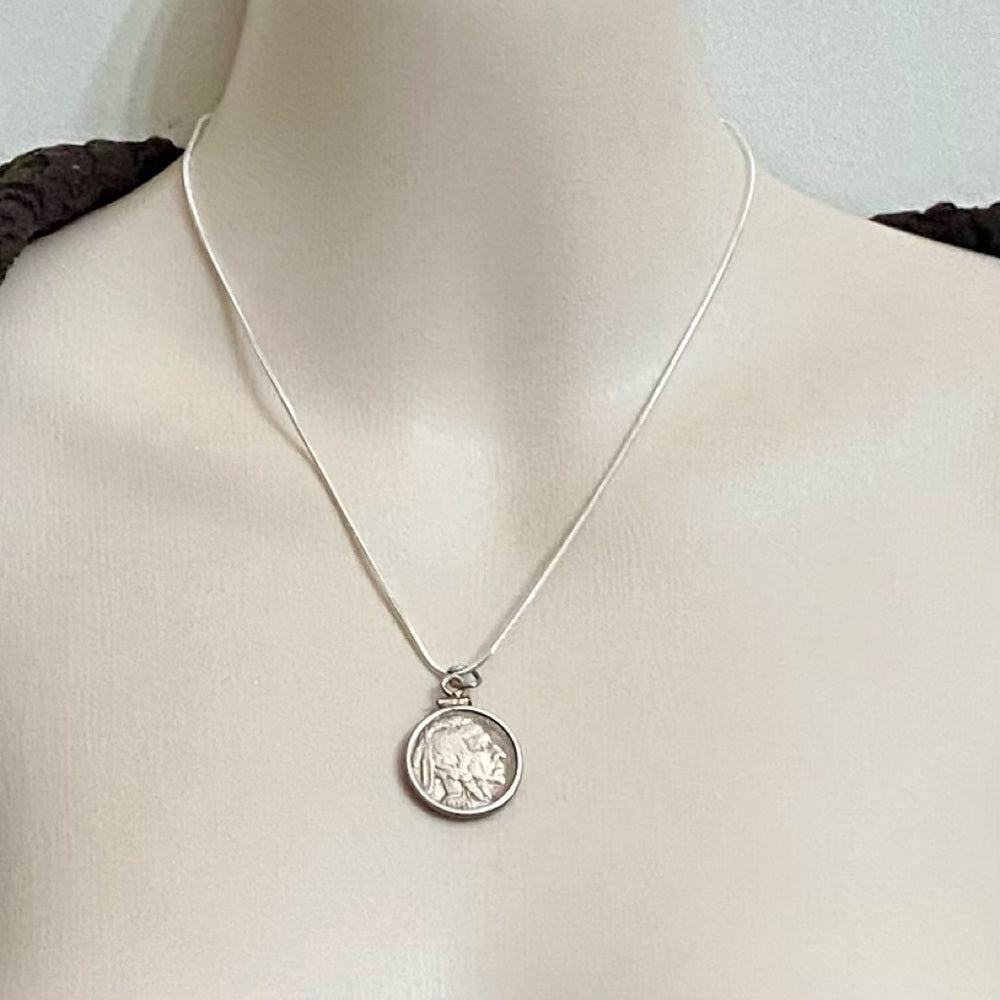 1935 Indian Buffalo Nickel Pendant Necklace