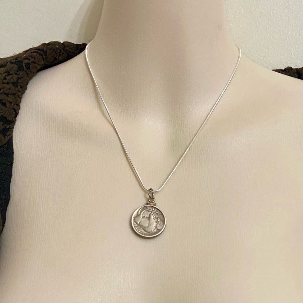 1935 Indian Buffalo Nickel Pendant Necklace
