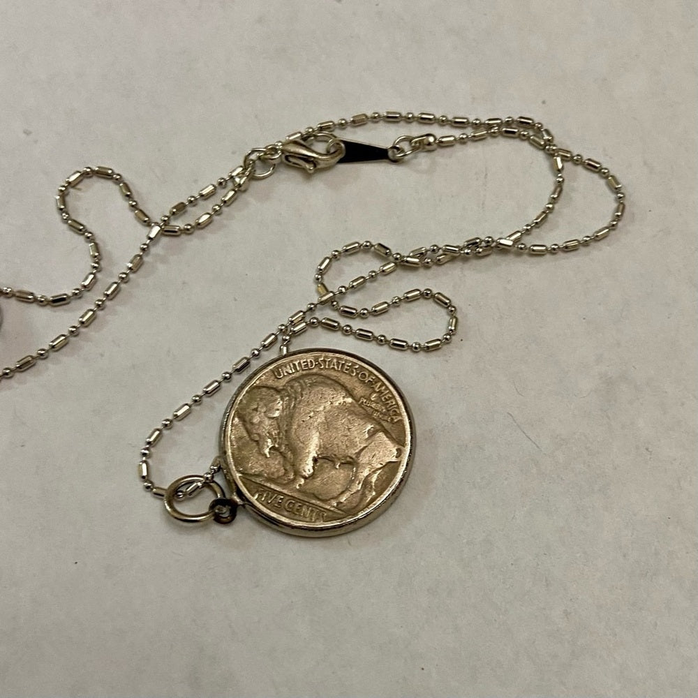 1935 Indian Buffalo Nickel Pendant Necklace (B)