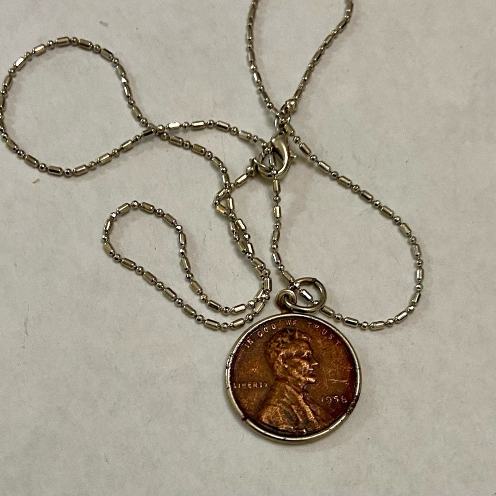 1958 Lincoln Penny Pendant Necklace