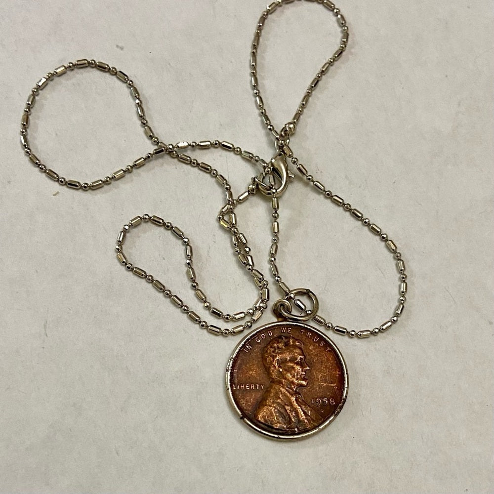 1958 Lincoln Penny Pendant Necklace