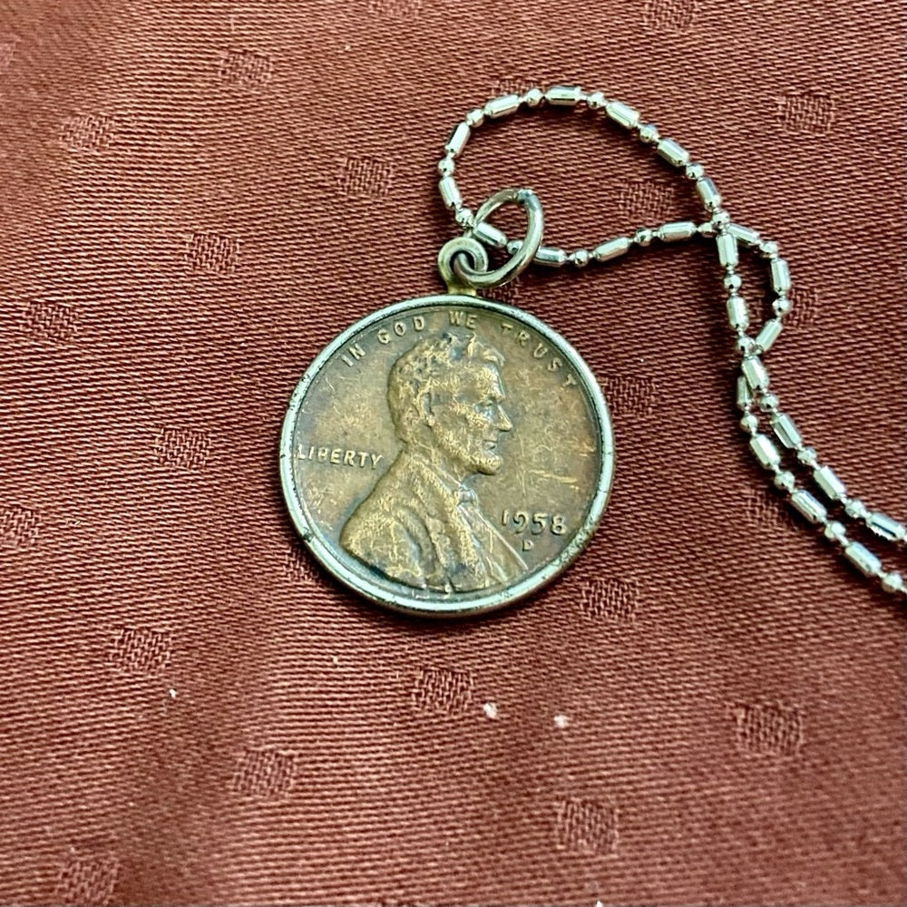 1958 Lincoln Penny Pendant Necklace