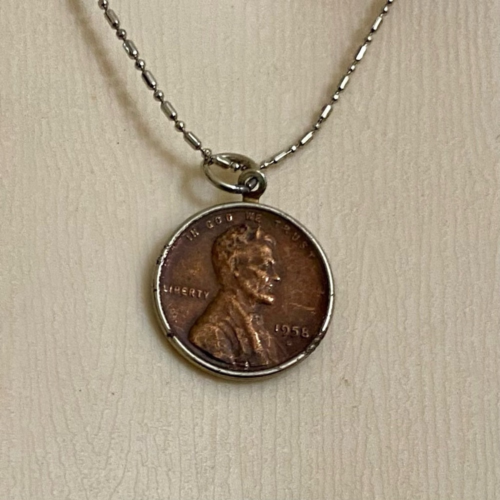 1958 Lincoln Penny Pendant Necklace