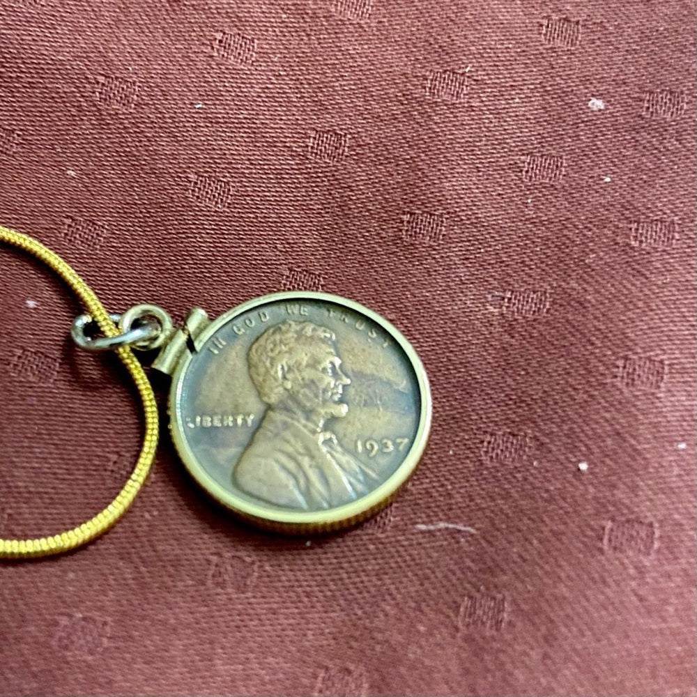 1937 Lincoln Penny Pendant Necklace