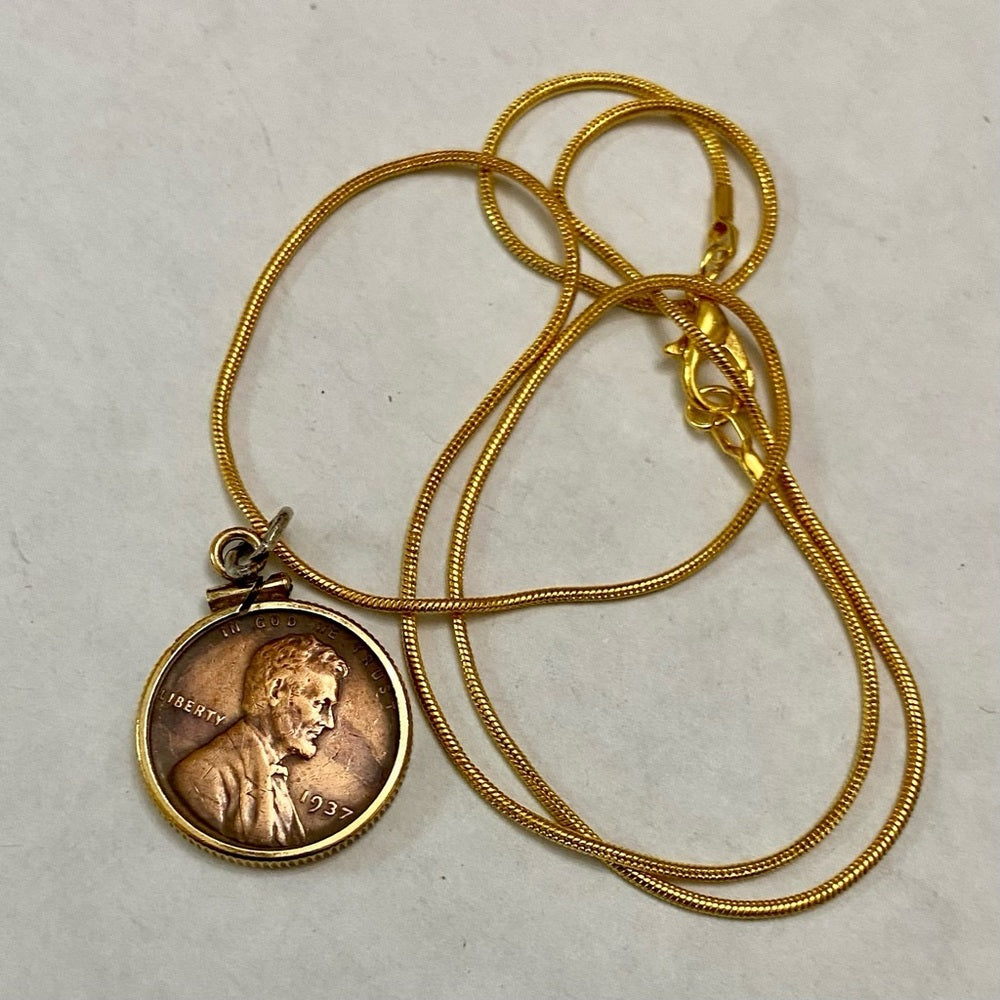 1937 Lincoln Penny Pendant Necklace