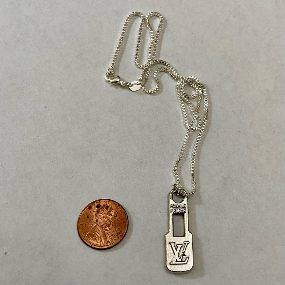 Vintage Louis Vuitton Silver Plated Charm with 18-in Silver 925 Chain