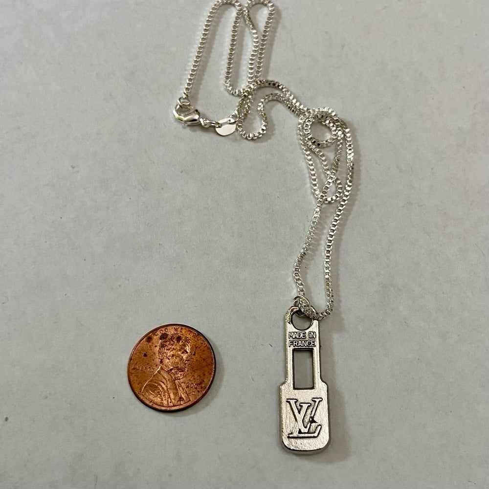Vintage Louis Vuitton Silver Plated Charm with 18-in Silver 925 Chain