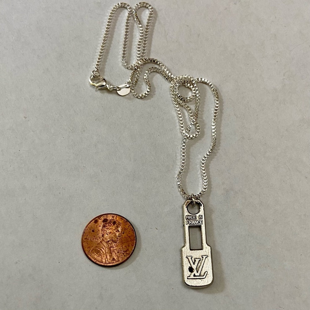 Vintage Louis Vuitton Silver Plated Charm with 18-in Silver 925 Chain