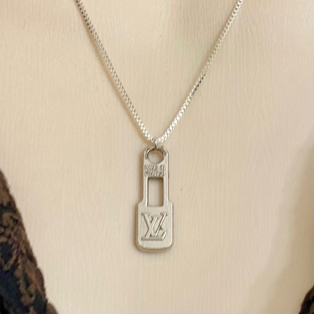 Vintage Louis Vuitton Silver Plated Charm with 18-in Silver 925 Chain