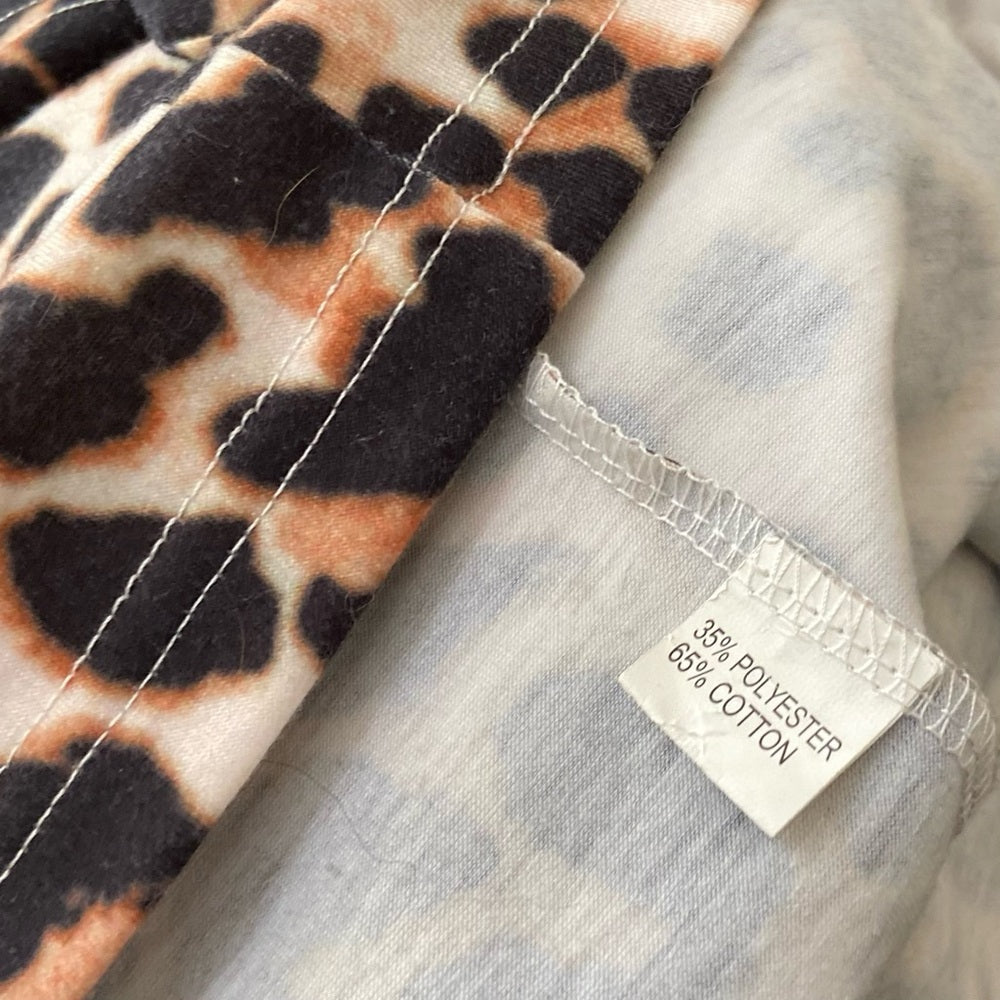 Brown Leopard Printed Duster l-Dress Size L