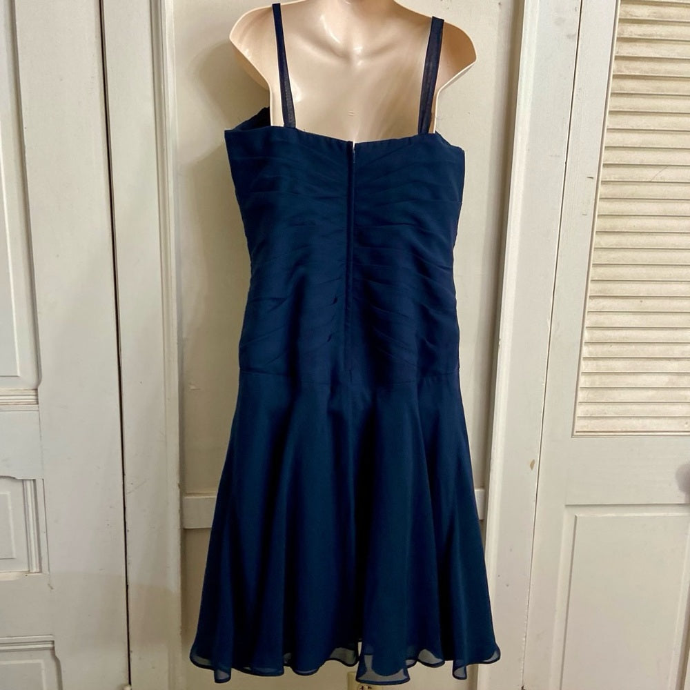 Forever Yours Formal Blue Lined Dress with Rhinestones Size 12