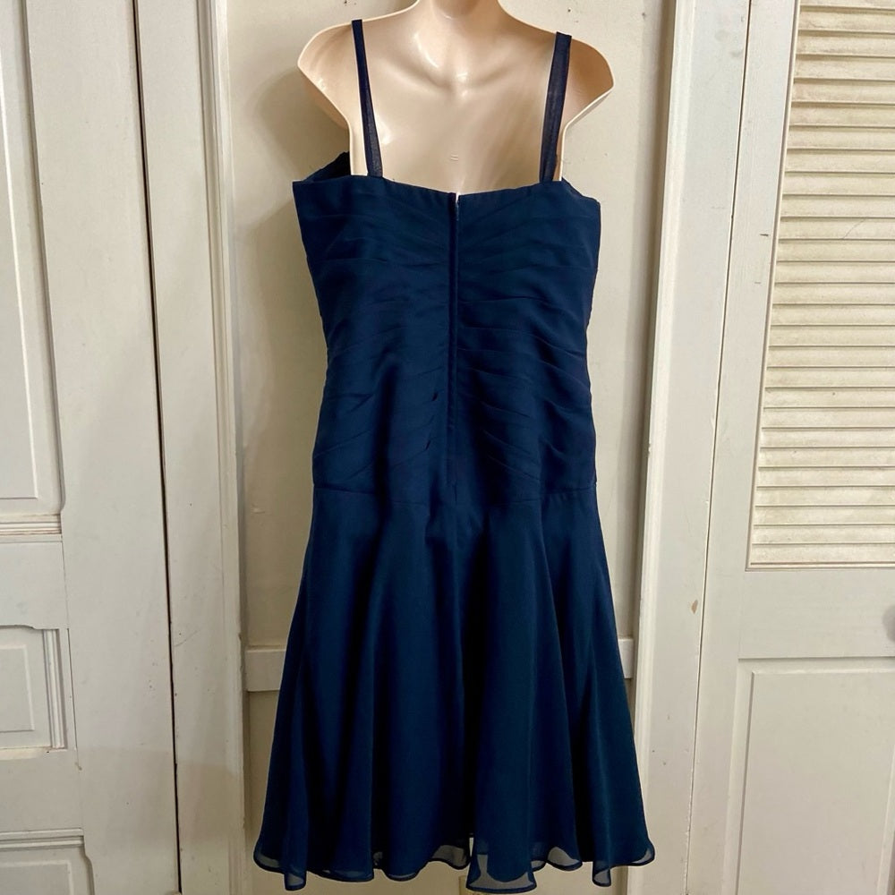 Forever Yours Formal Blue Lined Dress with Rhinestones Size 12