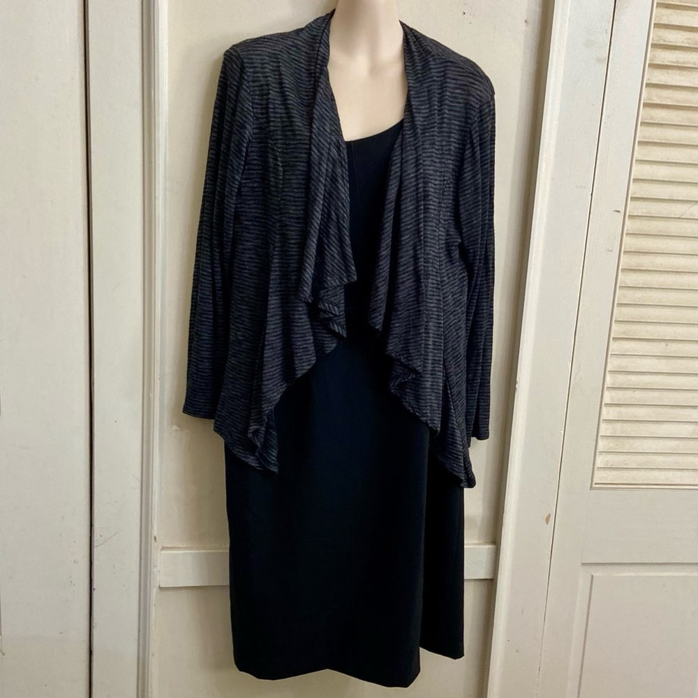 Le Cielo Gray Waterfall Blazer- Top with Lace 2XL