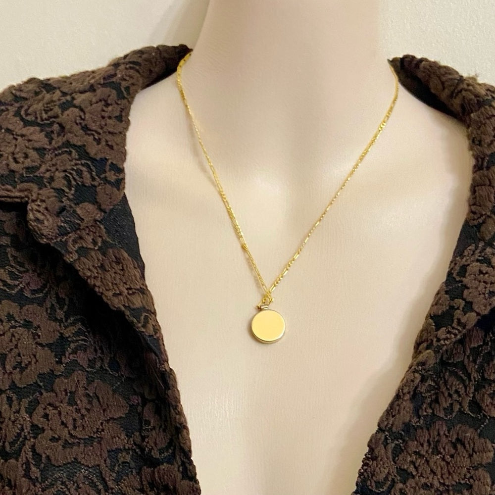 Ferragamo Gold-plated Round Charm Pendant Necklace